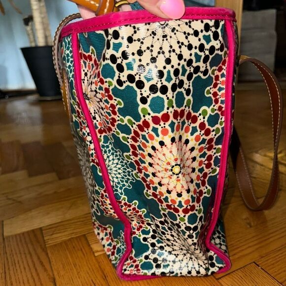 FOSSIL Geometry Prints Coated Canvas Shoulder Tote Bag #SHB1344 EUC - Picture 5 of 6